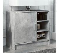vidaXL Armoire d'évier gris béton 63x29x55 cm bois d'ingénierie, armoire de salle de bain, armoire de rangement salle de 848132 Gris G