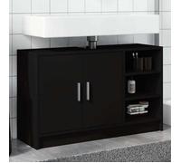vidaXL Armoire d'évier 90x29x55 cm Bois d'ingénierie Noir