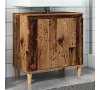 vidaXL Armoire d'évier vieux bois 58x33x60 cm bois d'ingénierie, meuble de lavabo de salle de bain, meuble de salle de bain, 857114 Marron G
