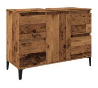 Vidaxl Armoire D'évier Vieux Bois 80x33x60 Cm Bois D'ingénierie Marron