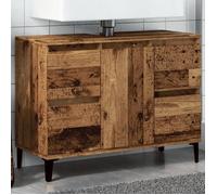 vidaXL Armoire d'évier vieux bois 80x33x60 cm bois d'ingénierie, meuble sous lavabo, meuble de salle de bain, unité d'évier 857129