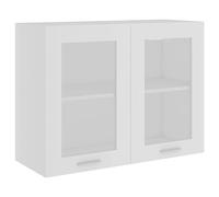 Armoire en verre suspendue Blanc 80x31x60 cm Bois d ingénierie