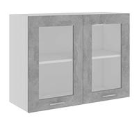 vidaXL Armoire en verre suspendue Gris béton 80x31x60 cm Aggloméré