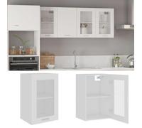 Vidaxl Armoire En Verre Suspendue Blanc 40x31x60 Cm Aggloméré
