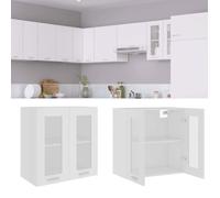 Vidaxl Armoire En Verre Suspendue Blanc 60x31x60 Cm Aggloméré Blanc