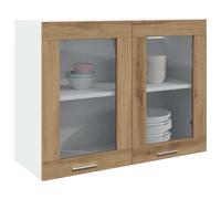 Vidaxl Armoire En Verre Suspendue Chêne Artisanal Bois D'ingénierie Marron