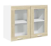 Vidaxl Armoire En Verre Suspendue Chêne Sonoma 80x31x60 Cm Aggloméré
