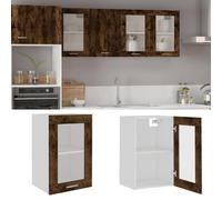 Vidaxl Armoire En Verre Suspendue ""Lyon"" Chêne Fumé 40x31x60 Cm