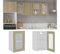 vidaXL Armoire en verre suspendue Chêne sonoma Bois d'ingénierie 802508