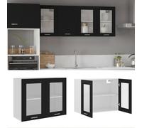 Vidaxl Armoire En Verre Suspendue ""Lyon"" Noir 80x31x60 Cm Noir