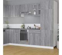 vidaXL Armoire Vitrée Suspendue Flottante Armoire de Cuisine Organisateur Meuble de Rangement Intérieur Sonoma Gris 80x31x60 815121