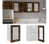 Vidaxl Armoire En Verre Suspendue ""Lyon"" Chêne Fumé 40x31x60 Cm