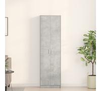 Vidaxl Armoire Gris Béton 55x25x189 Cm En Bois Reconstitué Gris