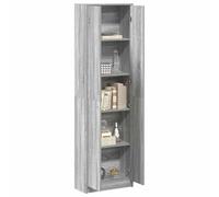 vidaXL Armoire Sonoma Gris – bois d'ingénierie, 4 portes, 55 x 25 x 189 cm