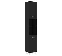vidaXL Armoire de Salle de Bain, Meuble de Rangement avec Compartiment, Armoire de Toilette Maison Intérieur, Noir Bois d’Ingénierie