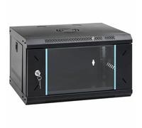 vidaXL Armoire industrielle avec verrous en acier noir, 530 x 450 x 300 mm, montage mural, surface mate, porte en verre trempé, avec poignées de verrouillage, pour une utilisation en intérieur.