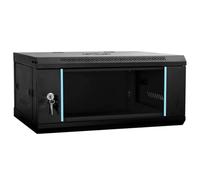 vidaXL Armoire industrielle avec verrous noirs en verre trempé et acier, 600 x 350 x 280 mm, finition mate, montage mural, étagères réglables, porte en verre de 5 mm.