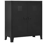 vidaXL Coffre de Rangement Industriel Armoire de Rangement Étagère Stockage Meuble de Bureau Maison Intérieur Noir 90x40x100 cm Acier