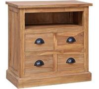 vidaXL Armoire latérale 60 x 30 x 60 cm Teck solide Brun G