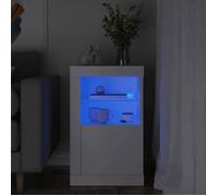 vidaXL Armoire Latérale avec Éclairage LED, Meuble de Rangement avec Étagère en Verre, Buffet de Salon Intérieur, Moderne, 836630