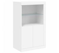 vidaXL Armoire Latérale avec Éclairage LED, Meuble de Rangement avec Étagère en Verre, Buffet de Salon Intérieur, Moderne, 836623