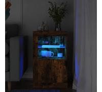 Vidaxl Armoire Latérale Avec Lumières Led Chêne Fumé Bois D'ingénierie Marron