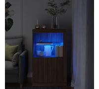 vidaXL Armoire latérale avec lumières LED chêne marron bois ingénierie Marron