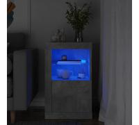 Vidaxl Armoire Latérale Avec Lumières Led Gris Béton Bois D'ingénierie Gris