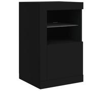 Vidaxl Armoire Latérale Avec Lumières Led Noir Bois D'ingénierie Marron
