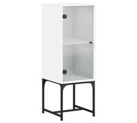 vidaXL Armoire d'appoint avec porte en verre blanc 35x37x100 cm