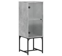 Vidaxl Armoire Latérale Avec Porte En Verre Gris Béton 35x37x100 Cm Gris