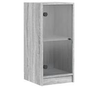 vidaXL Armoire latérale 836404 Sonoma gris 35x37x75,5 cm avec portes en verre