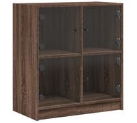 Vidaxl Armoire Latérale Avec Portes En Verre Chêne Marron 68x37x75,5cm Multicolore