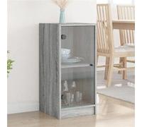Vidaxl Armoire Latérale Avec Portes En Verre Sonoma Gris 35x37x75,5 Cm Multicolore