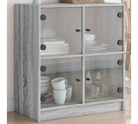 Vidaxl Armoire Latérale Avec Portes En Verre Sonoma Gris 68x37x75,5 Cm Multicolore