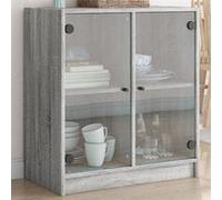 Vidaxl Armoire Latérale Avec Portes En Verre Sonoma Gris 68x37x75,5 Cm Multicolore