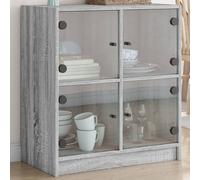 Vidaxl Armoire Latérale Avec Portes En Verre Sonoma Gris 68x37x75,5 Cm Multicolore