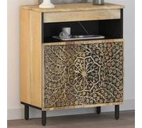 Armoire Latérale, Buffet avec Portes, Meuble de Rangement Salon Chambre à Coucher Salle à Manger, Rétro, Bois Massif 358237