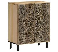 vidaXL Armoire Latérale, Buffet avec Portes, Meuble de Rangement Salon Chambre à Coucher Salle à Manger, Rétro, Bois Massif de Manguier