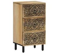 vidaXL Armoire Latérale, Buffet avec Tiroirs, Meuble de Rangement Salon Chambre à Coucher Salle à Manger, Rétro, Bois Massif 358235 Marron G