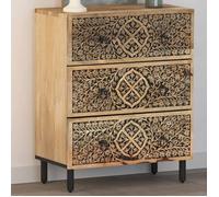 vidaXL Armoire latérale 358215 – Buffet rétro avec tiroirs, bois massif de manguier 60x33x75 cm