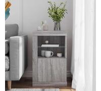 vidaXL Armoire latérale 836640 – Meuble de rangement moderne, éclairage LED, étagère en verre