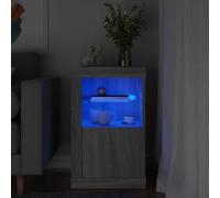 Vidaxl Armoire Latérale Et Lumières Led Sonoma Gris Bois D'ingénierie Gris