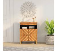 Vidaxl Armoire Latérale Marron Et Noir 60x33,5x75 Cm Bois De Manguier Multicolore