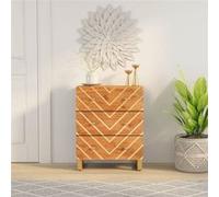 Vidaxl Armoire Latérale Marron Et Noir 60x33,5x75 Cm Bois De Manguier Multicolore