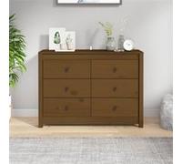 Armoire latérale Marron Miel 100x40x72 cm Bois de pin massif Marron G