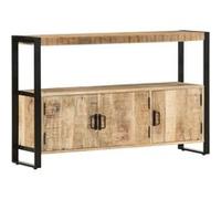 Armoire Latérale Table de Chevet Bout de Canapé Rangement Chambre à Coucher Salon Salle de Séjour Maison Bois de Manguier Solide