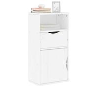 vidaXL Armoire latérale tiroir ODDA Blanc 40x24x79 cm Bois Massif pin, Armoire, Buffet, Meuble de Rangement de Cuisine, Meuble de Rangement