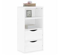 vidaXL Armoire latérale tiroirs ODDA Blanc 40x24x79 cm Bois Massif pin, Armoire, Buffet, Meuble de Rangement de Cuisine, Meuble de Rangement