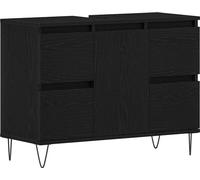 vidaXL Armoire lavabo avec rangement Chêne noir 80 x 33 x 60 cm
